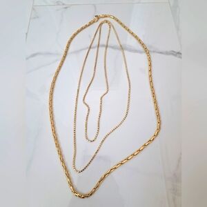 Gold chain necklace set